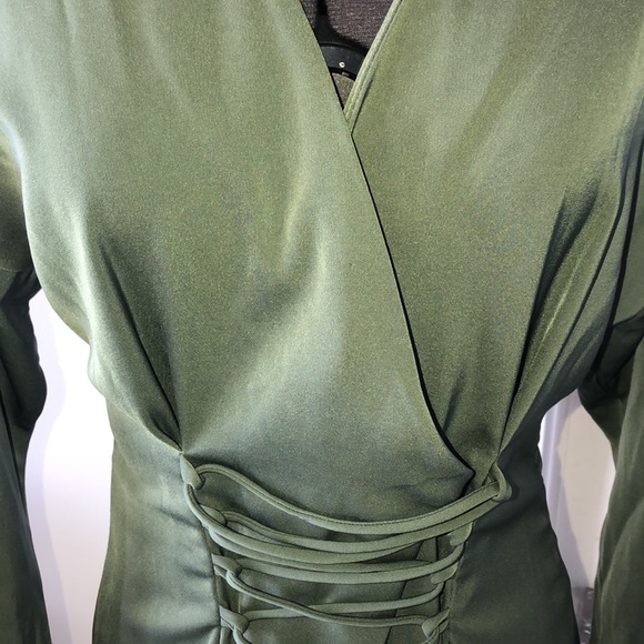 Long sleeve drape wrap dress - Picture 3 of 10